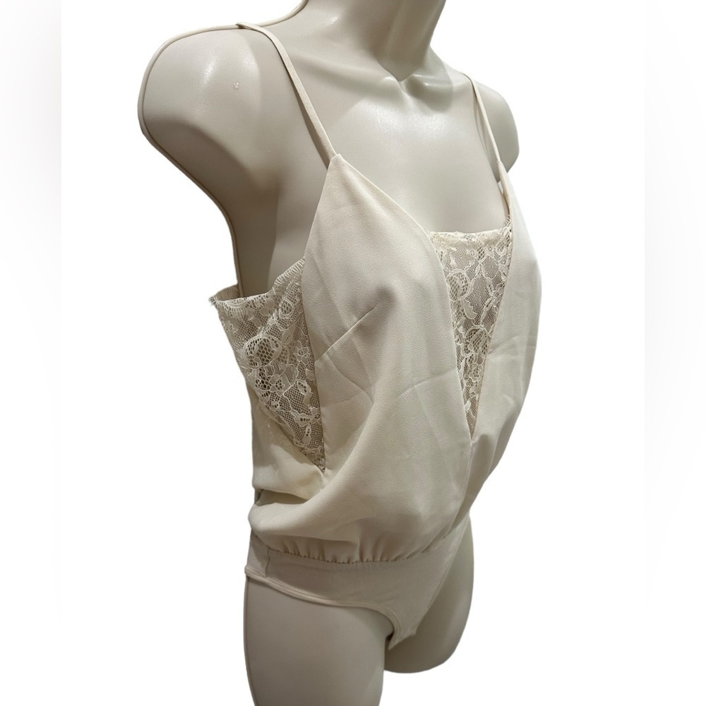 Bebe satin lace strappy snap bottom bodysuit - Picture 3 of 4
